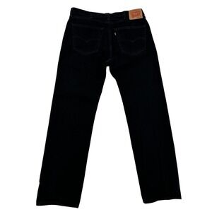 Levis 505 Regular Fit Black Denim Jeans Mens 38x34 Straight Leg Western Casual